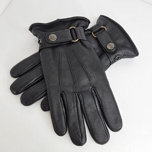 Windriver Men's Black Thinsulate Winter Gloves Faux Leather Cozy Size M